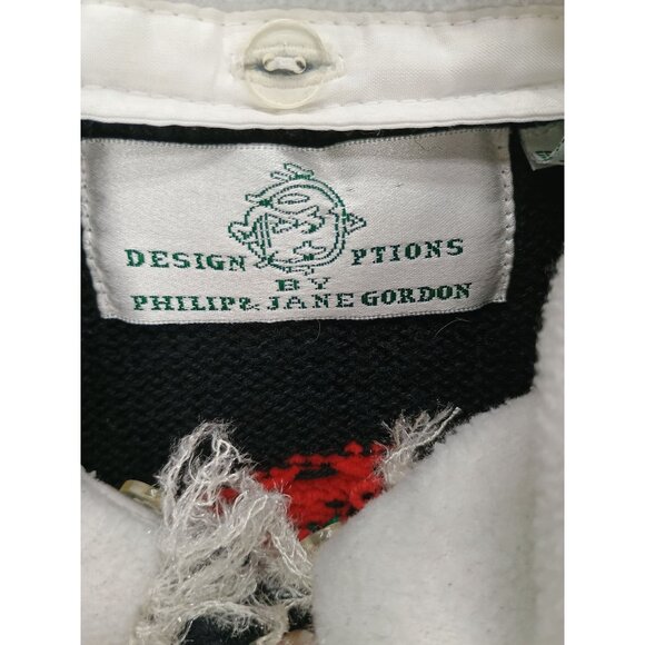 Philip &‎ Jane Gordon Santa Sweater Large Black With Removable Collar & Shoulder - Picture 7 of 9